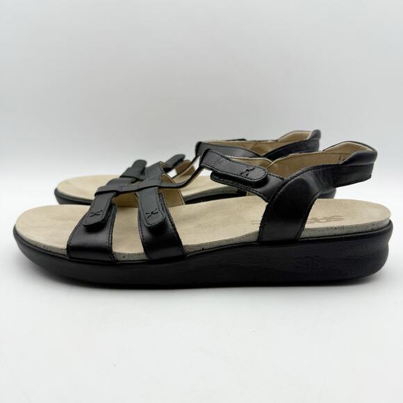 SAS Womens Sorrento Adjustable Comfort Sandal US 12 M Black Leather NIB - Picture 8 of 12